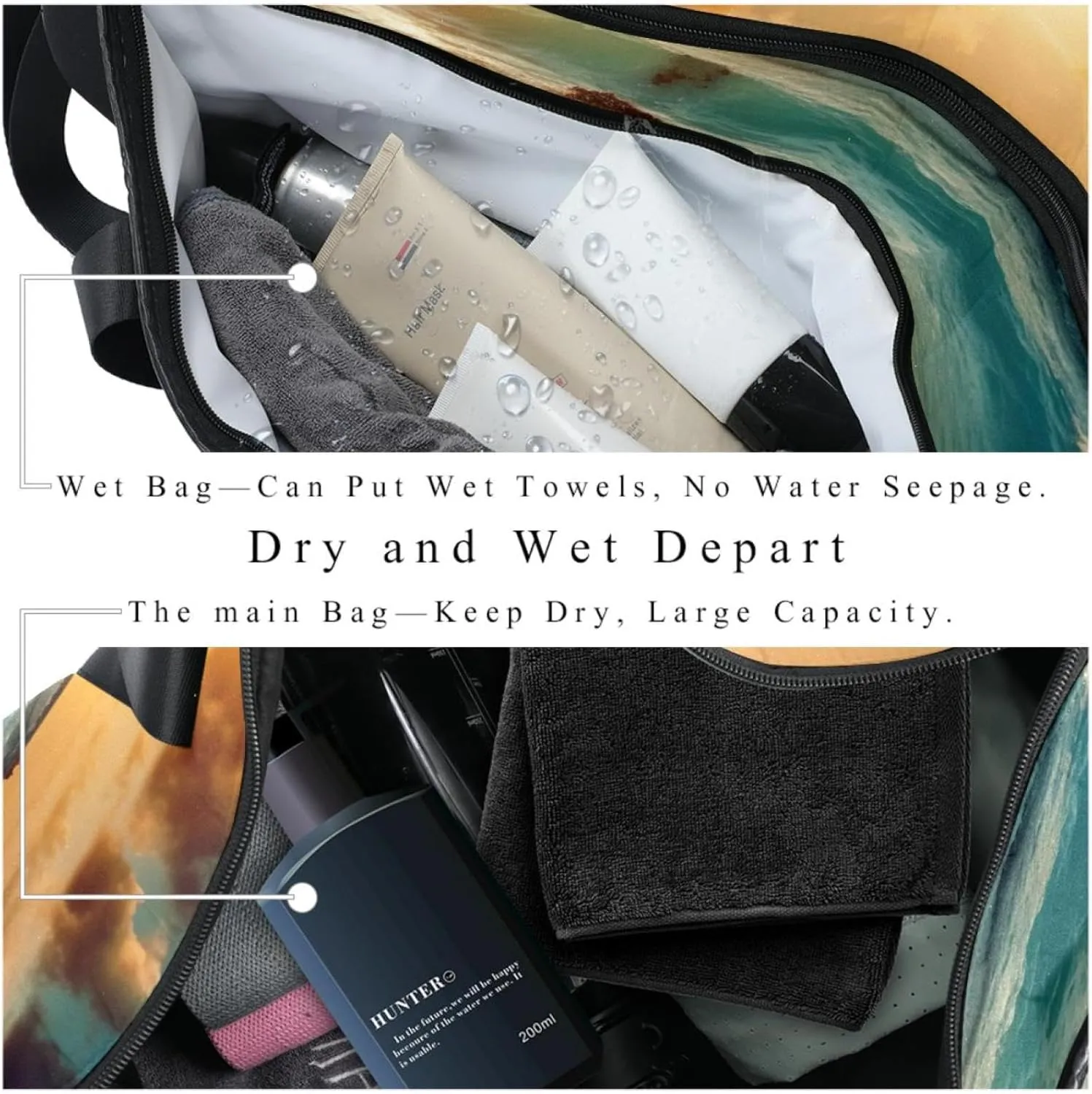 Travel Bag,Mens Gym Bag,Womens Gym Bag,Sea Beach Sunset,Sports Bag