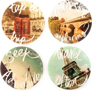 Travel Set of 4 Coasters