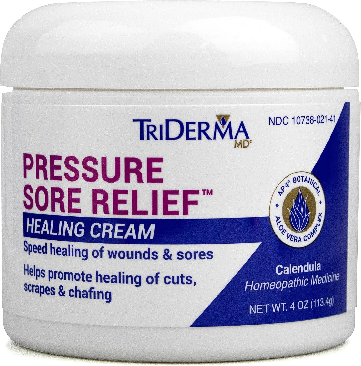 TriDerma Pressure Sore Relief Healing Cream Pack of (4) 4 Ounce Jars