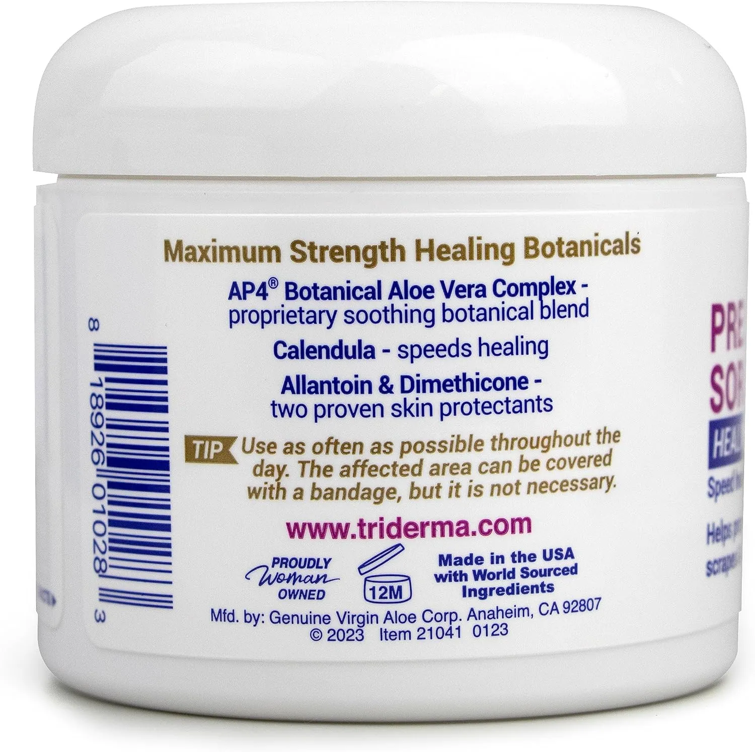 TriDerma Pressure Sore Relief Healing Cream Pack of (4) 4 Ounce Jars