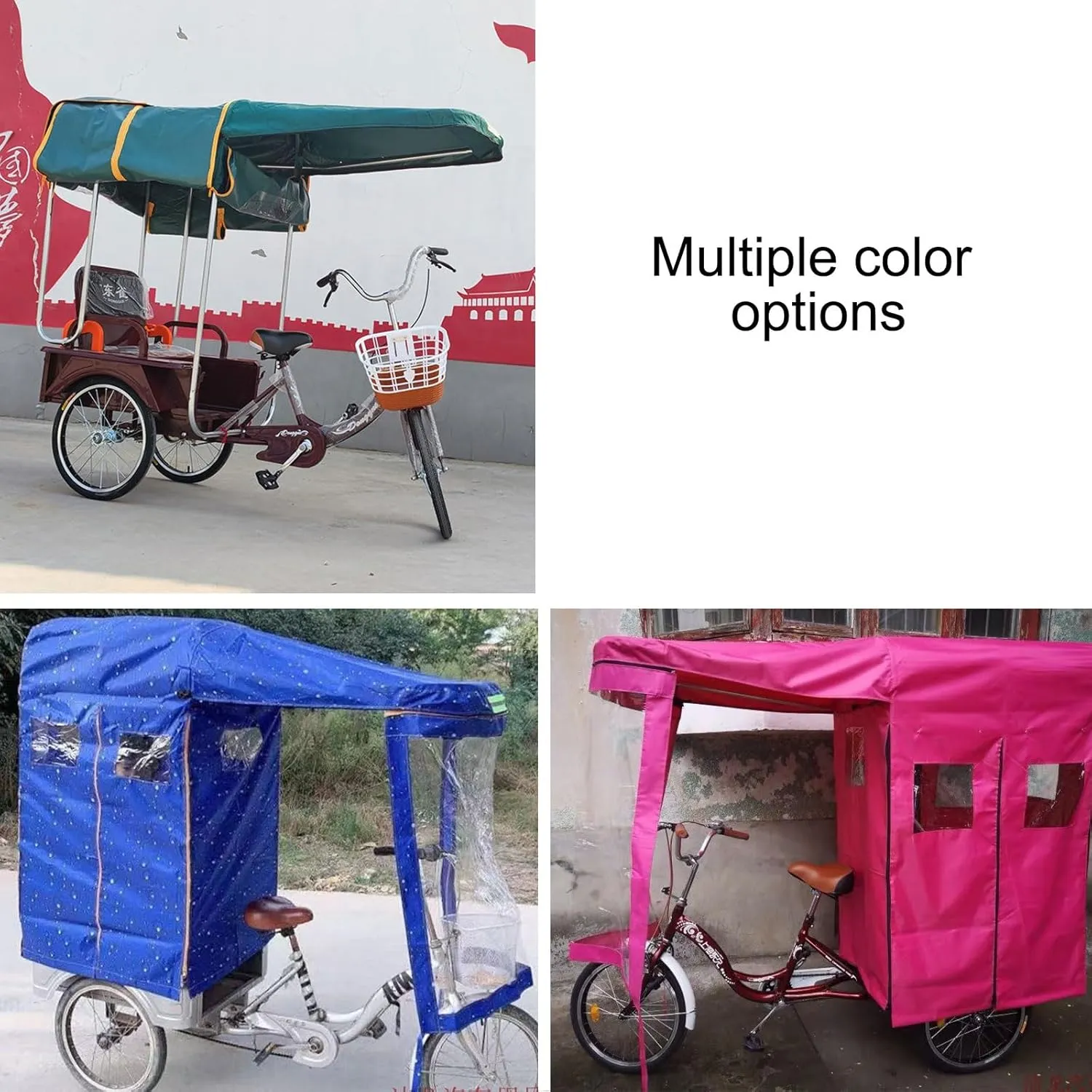 Trike Cover Compatible, Bike Storage Covers Rain Sun UV Windproof Tarp, Heavy Duty Bike Cover, Waterproof and All-Weather, Breathable and Portable Vehicle Protection(Green,80cm/31.5in)