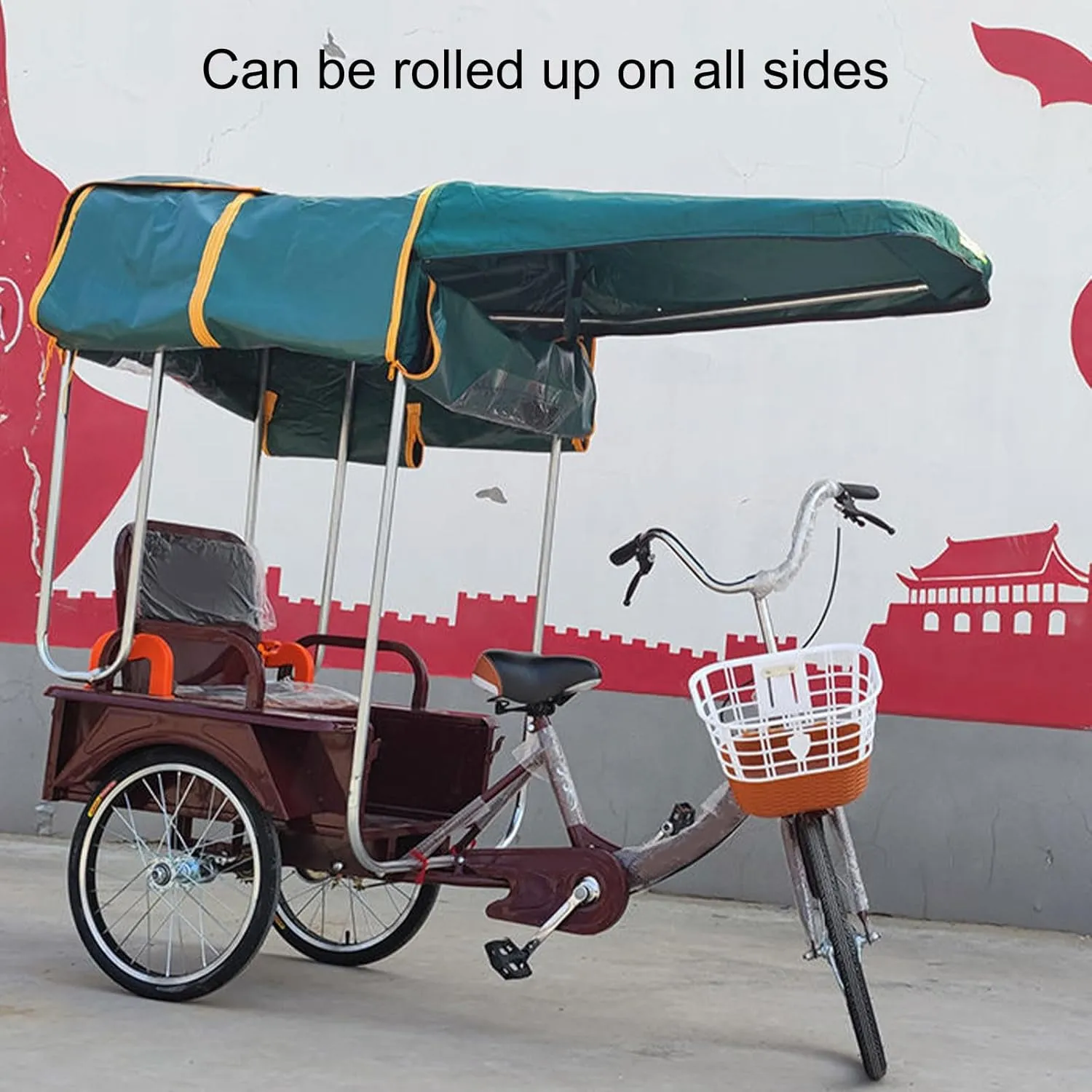 Trike Cover Compatible, Bike Storage Covers Rain Sun UV Windproof Tarp, Heavy Duty Bike Cover, Waterproof and All-Weather, Breathable and Portable Vehicle Protection(Green,80cm/31.5in)