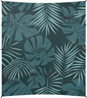 Tropical Leaves Dark Teal Beach Cabana Tent UPF50  Protection Waterproof Large Sun Shade with Sandbags and Shovel for Camping, Fishing, Backyard Fun