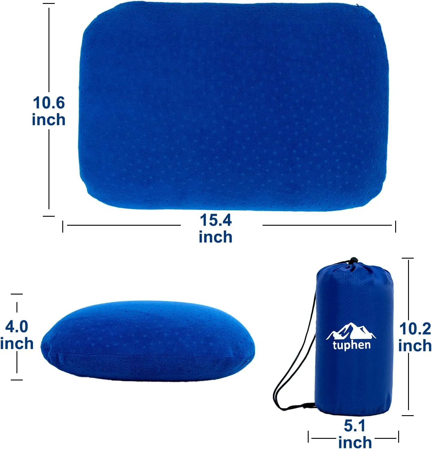 tuphen Camping Pillow Memory Foam Travel Pillow for Sleeping Backpacking Pillows Airplane Travel Hammock Beach Breathable Lightweight