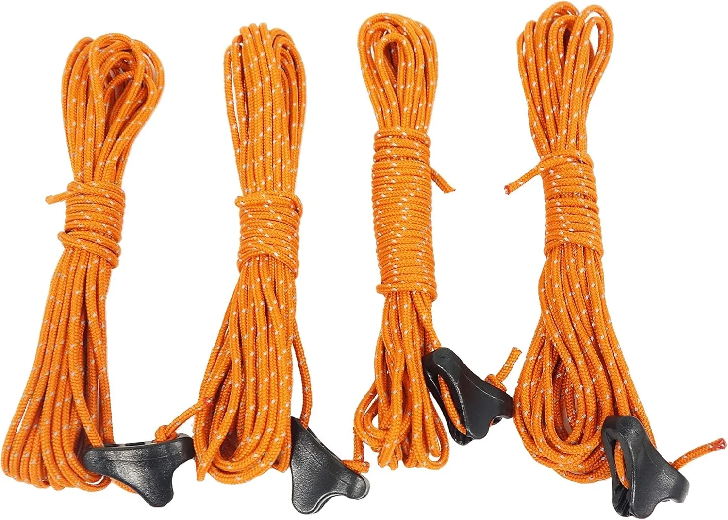 UA-4530 Guide Rope, Tent Rope, Tarp Rope, Guyline, Diameter 0.07 x 13.8 inches (1.8 x 350 cm), for Zelt, Reflective Material, Set of 4, Orange