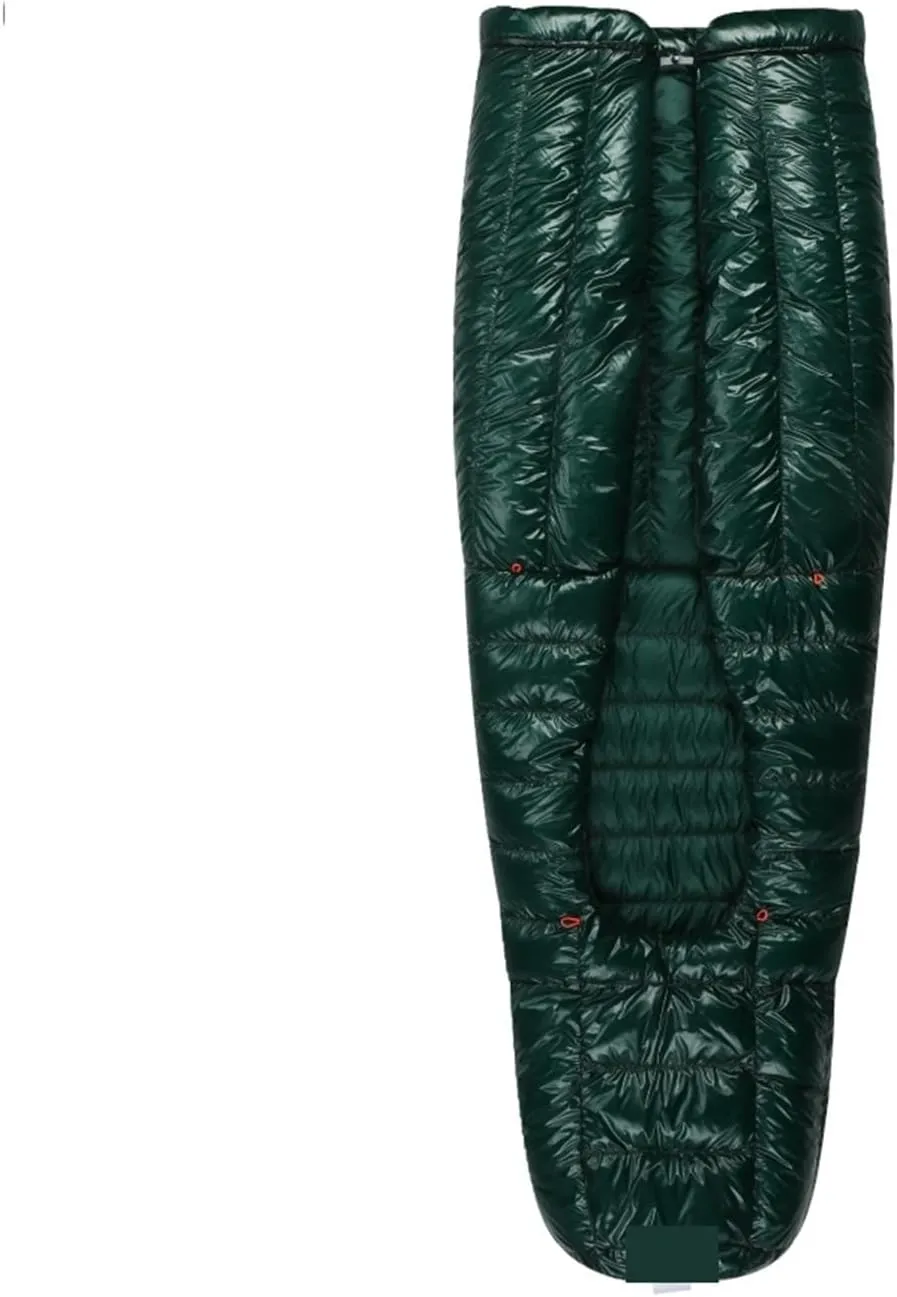 Ultralight Down Sleeping Bag -5°F 800FP for Winter Camping & Hiking, 10D Fabric, Windproof Twilight Quilt(Twilight-Green-R)