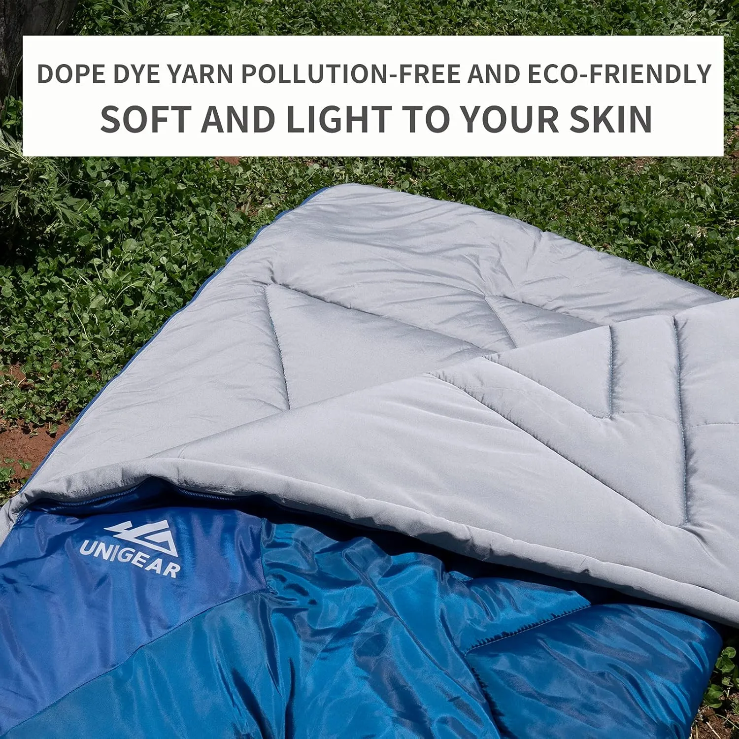 Unigear Camfy Bed 50°F Sleeping Bag– Premium Comfortable Sleeping Bag for Adults and Kids – Lightweight Portable for Warm Weather Camping