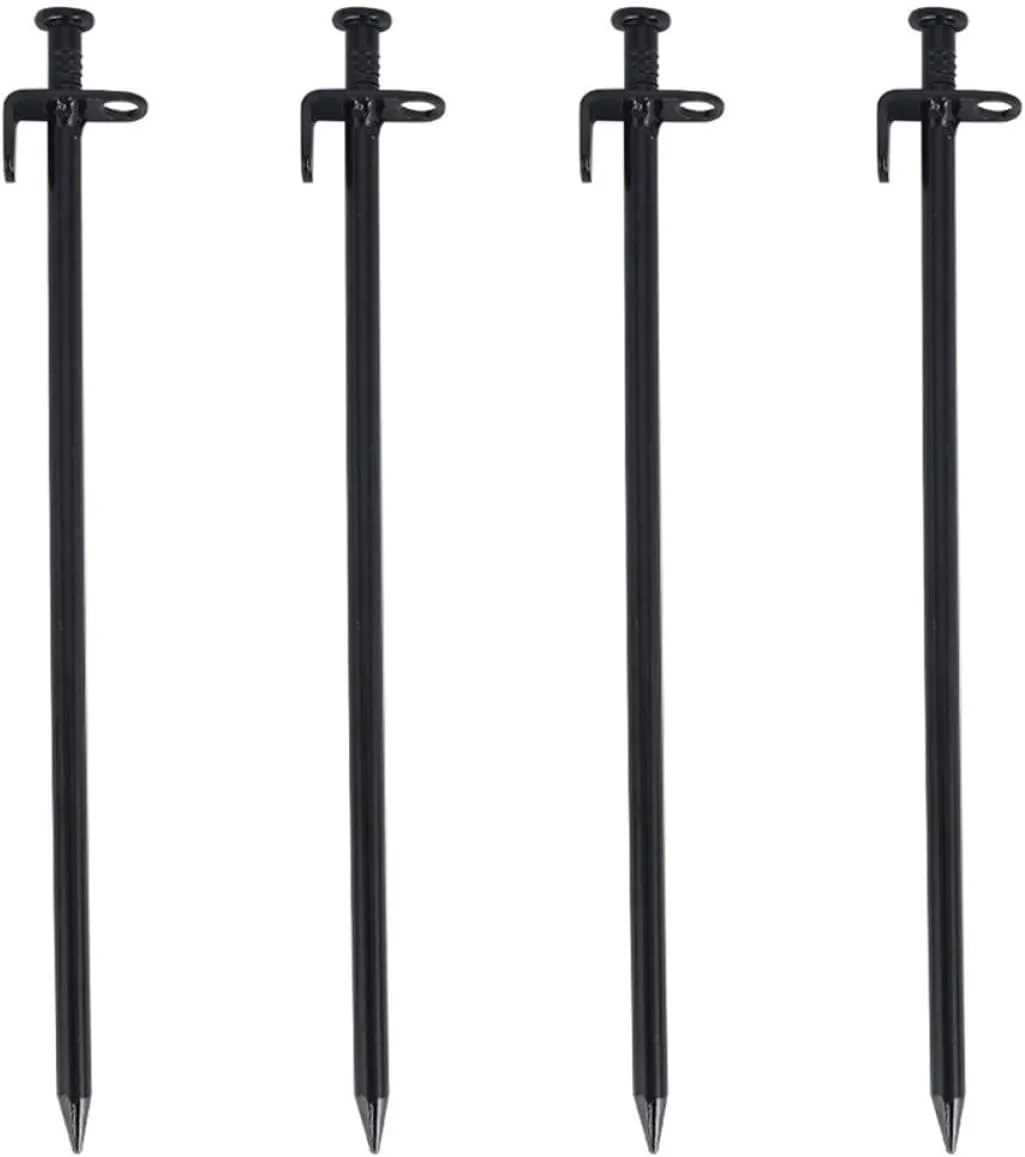 UPKOCH 4pcs Heavy Duty Steel Tent Stakes for Camping Ground Nails Design Multiuse Outdoor Accessories for Secure Tarp and Canopy Setup