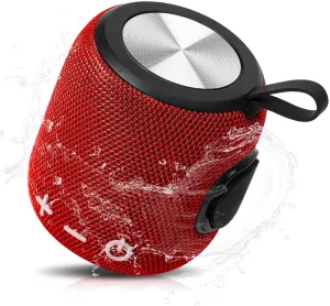 UrbanX Bluetooth Speaker: Powerful Stereo Sound, IPX7 Waterproof, True Wireless Stereo Pairing, Portable Design, Latest Bluetooth V5.2 - Perfect for Mi 9 Explorer, Beach, Outdoor, Home, Parties- Red