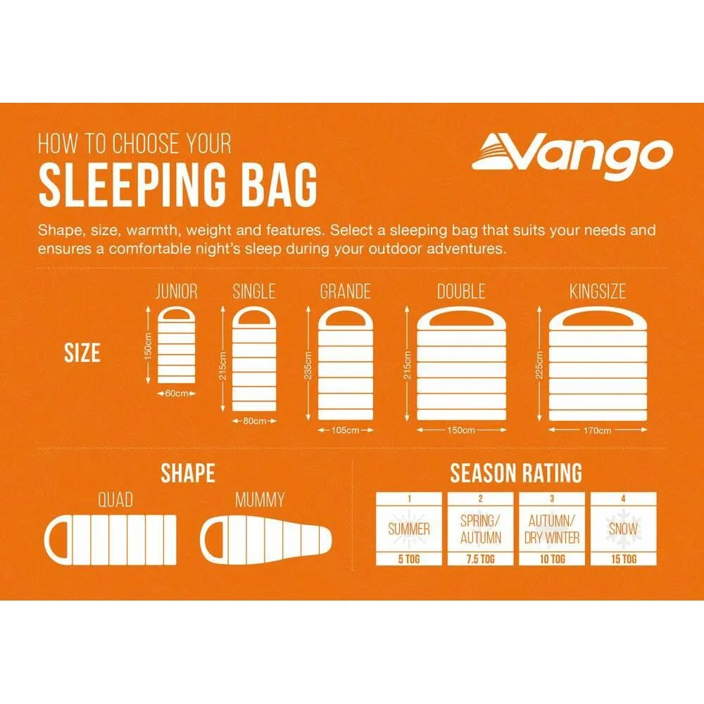 Vango Stellar Single Sleeping Bag Single Oasis