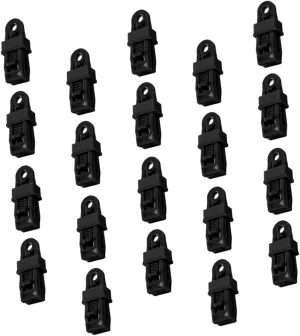 VANZACK 20pcs Heavy Duty Tarp Clips for Camping Outdoor Use Adjustable Tent Clamps Sliding Lock Design Securely Fix Tarps Awnings for Adventurers Travelers