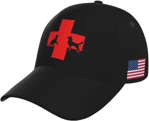 Veterinary First Aid Outdoor Curved Brim Baseball Hat with Buckle Casual Mesh Hat