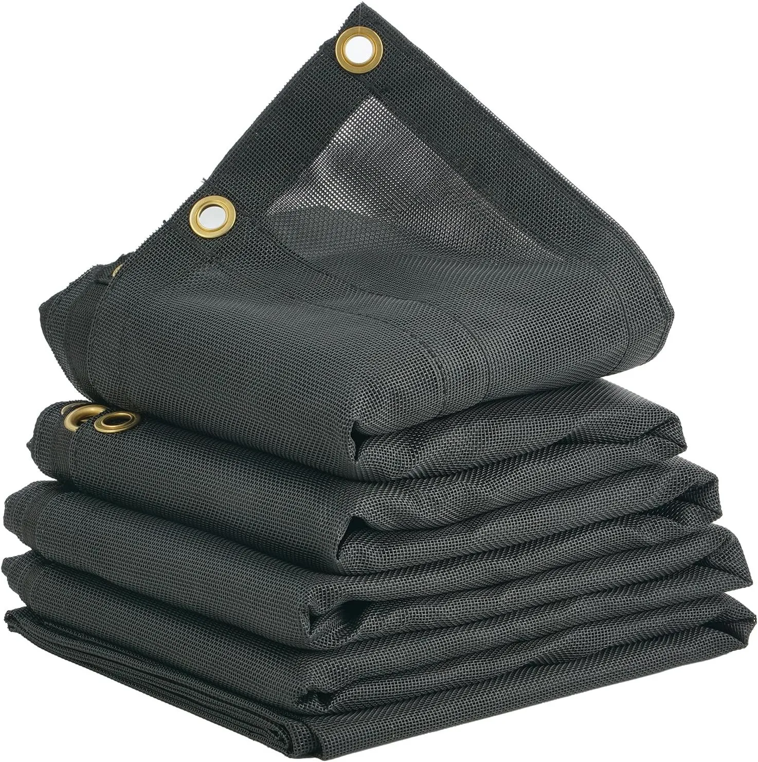VEVOR Dump Truck Mesh Tarp, 7 x 14 ft, PVC Coated Black Heavy Duty Cover with 5.5" 18oz Double Pocket, Brass Grommets, Reinforced Double Needle Stitch Webbing Fits Manual or Electric Dump Truck System