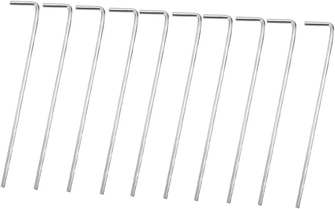 VICASKY 32Pcs Shaped Tent Stakes Durable Iron Ground Fixing Pegs for Camping Awning Canopy and Tent Accessories Strong and Sturdy Design for Easy Removal and Long Term Use