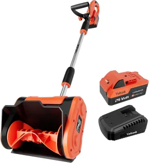 VOLTASK Cordless Snow Shovel - 24V | 11-Inch | 4-Ah Cordless Snow Blower, Battery Snow Blower with Adjustable Front Handle (4-Ah Battery & Quick Charger Included)