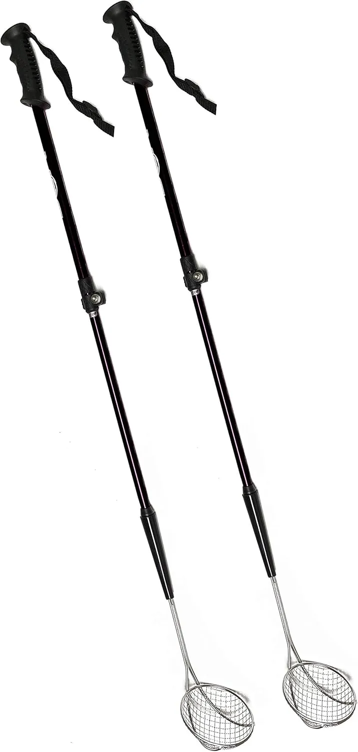 VOS Adjustable 2 Pcs Sand Sifter with Extendable Handle (21"–33")| Lightweight Beach Shovel for Collecting Seashells, Sea Glass, Shark Teeth |Back Saver, Durable, Easy to Use