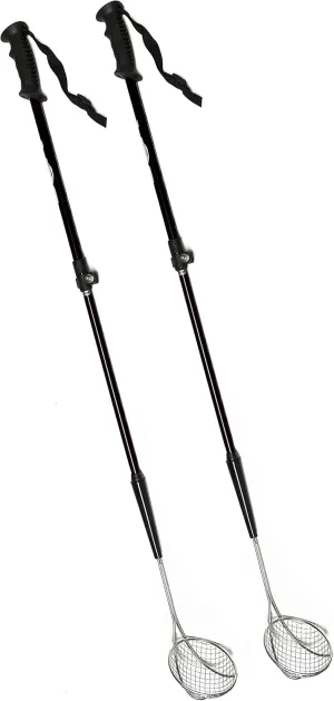 VOS Adjustable 2 Pcs Sand Sifter with Extendable Handle (21"–33")| Lightweight Beach Shovel for Collecting Seashells, Sea Glass, Shark Teeth |Back Saver, Durable, Easy to Use