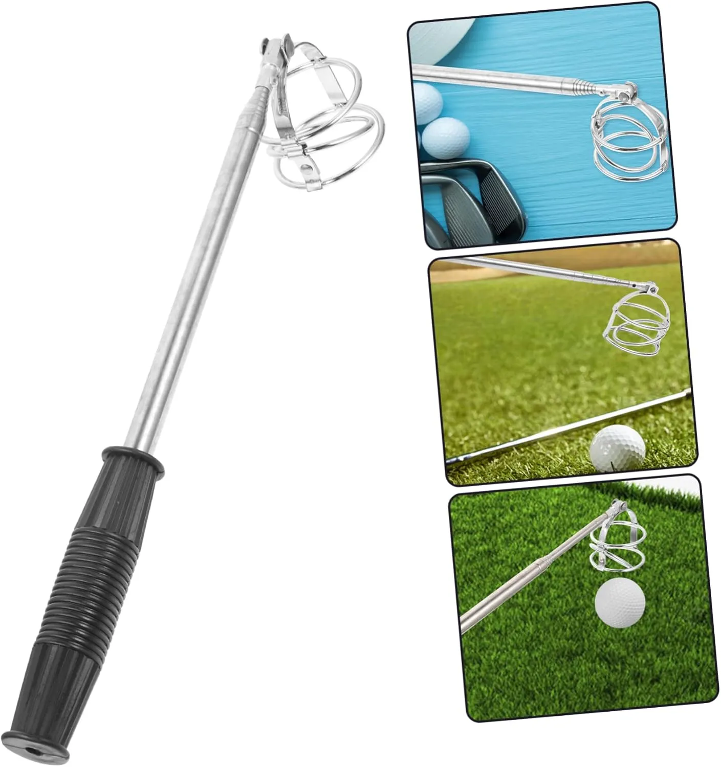 Wakauto Golf Catcher Golf Catcher Superior Golf with Locking Clip Golf Accessories Stainless Steel Catcher Shovel Locking Golf Claw