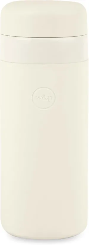 W&P Porter Insulated Bottle 16 oz | Clean Taste Ceramic Coating for Water, Coffee, & Tea | Wide Mouth Vacuum Insulated | Dishwasher Safe, Cream