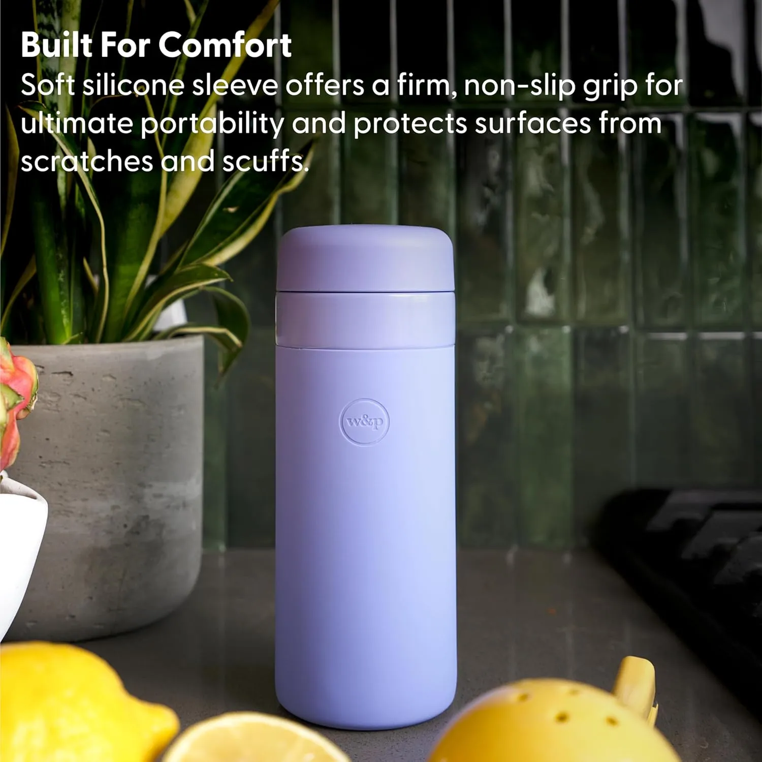 W&P Porter Insulated Bottle 16 oz | Clean Taste Ceramic Coating for Water, Coffee, & Tea | Wide Mouth Vacuum Insulated | Dishwasher Safe, Cream