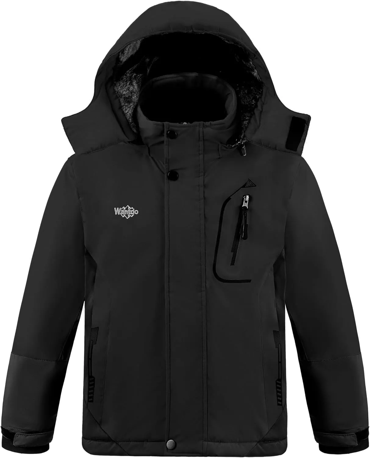 wantdo Boy's Ski Jacket Warm Fleece Winter Coat Waterproof Snow Jacket Rain Coat