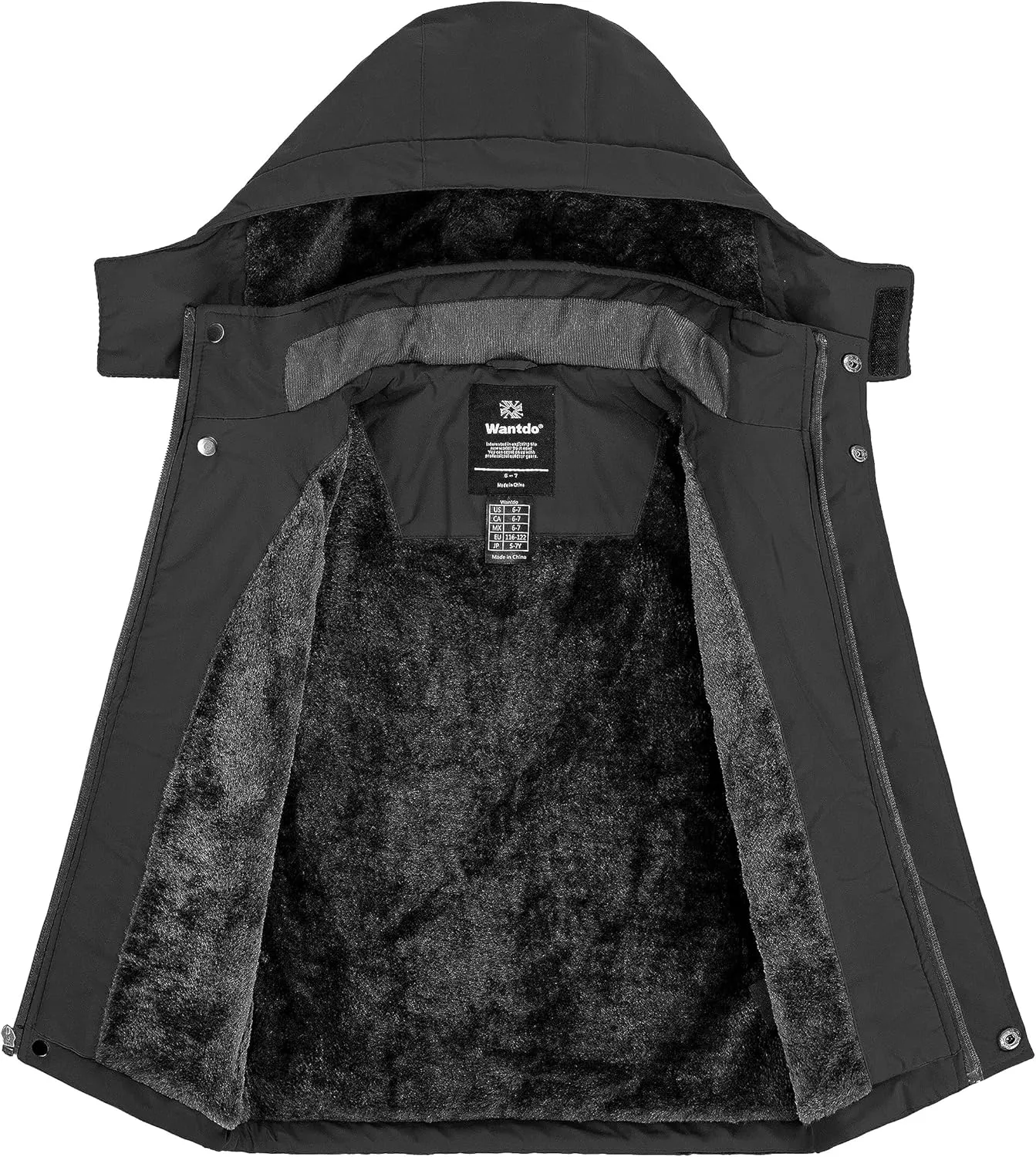 wantdo Boy's Ski Jacket Warm Fleece Winter Coat Waterproof Snow Jacket Rain Coat