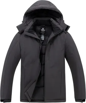 wantdo Men's Mountain Waterproof Ski Jacket Windproof Rain Jacket Winter Warm Snow Coat