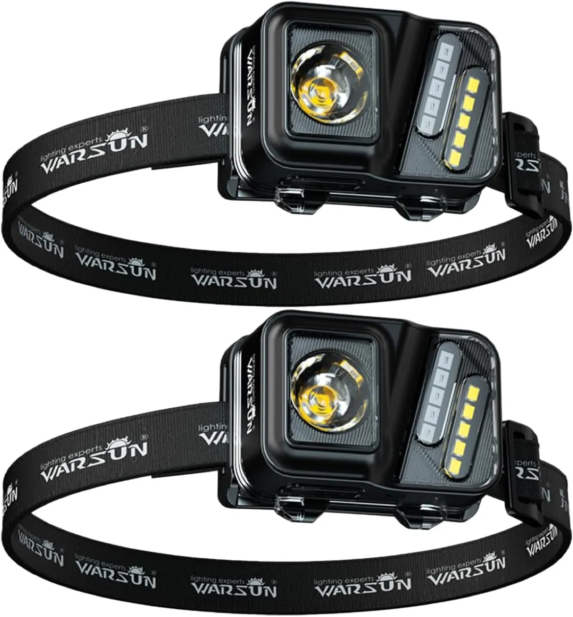 WARSUN Small Headlamp, LED Headlamp with Motion Sensor, Lightweight Headlamp, Work Light, 8 Modes, for Night Running, Fishing, Cycling, Camping (2)