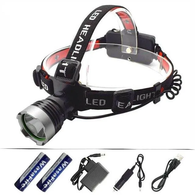 WasaFire 2000LM XM-L T6 LED Headlight White Light Head Lamp Torch Flashlight 18650 Battery Headlamp For Camping Fishing Hunting