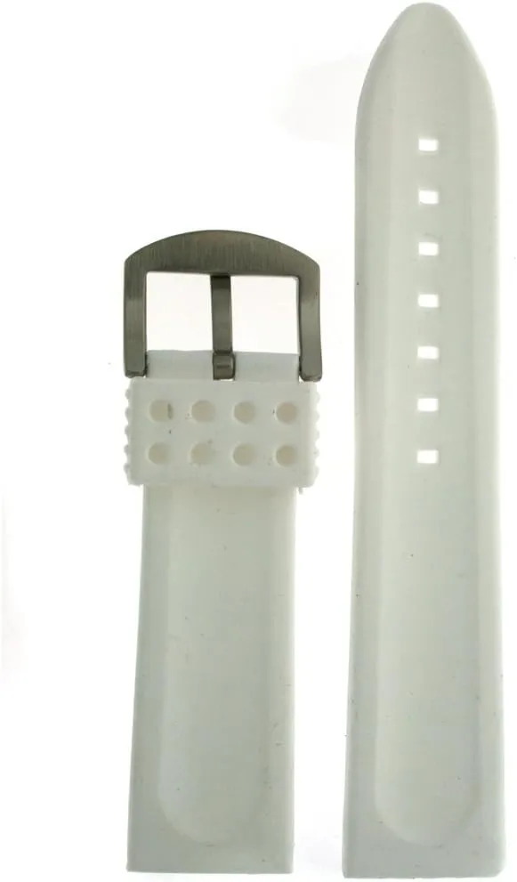 Watch Band Silicone Rubber Strap Waterproof Stainless Buckle 22 millimeters