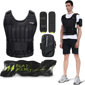 Weighted Vest for Men Women 20lb/30lb/40lb/50lb/60lb Adjustable Weight Vest with Steel Plates Weights for Walking Strength Training Running Workout
