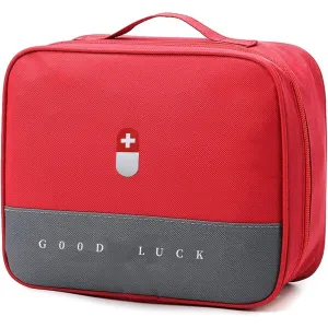 Wesoke First Aid Kit Bag Red, Empty Medical Storage Bag Survival Medical Kit, Portable Large Emergency Medical Supplies Pouch Bag for Home Outdoor Camping Hiking Travel