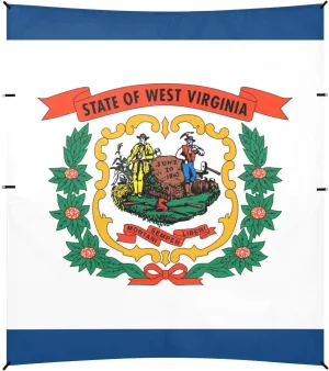 West Virginia State Flag Wv Foldable Beach Tent UPF50 Water-Resistant Large Portable Sun Shelter with Sandbags, Sand Shovel, Poles for Family Trips, Picnics & Camping