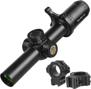 WestHunter Optics HD 1.2-6x24 IR FFP LPVO Riflescope, 30 mm Tube First Focal Plane Illuminated 1/2 MOA Presicion Compact Rifle Scope for Shooting and Hunting