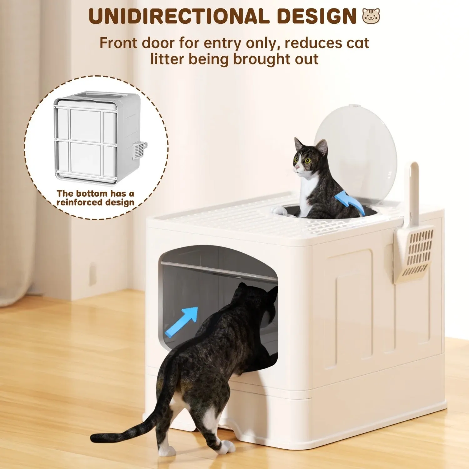 white cat Top selection LunaLulinlk litter scoop, litter with Dedicated support foldable box Extra-large