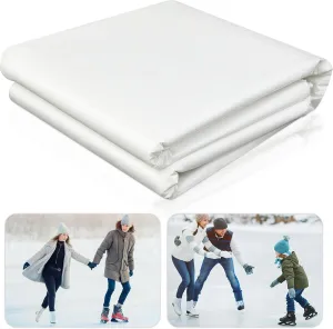 White Ice Rink Liner 6 Mil Ice Skating Rink for Backyard Replacement Ice Rink Liner DIY Backyard Rink Tarp for at Home Hockey Practice or Ice Skating Training