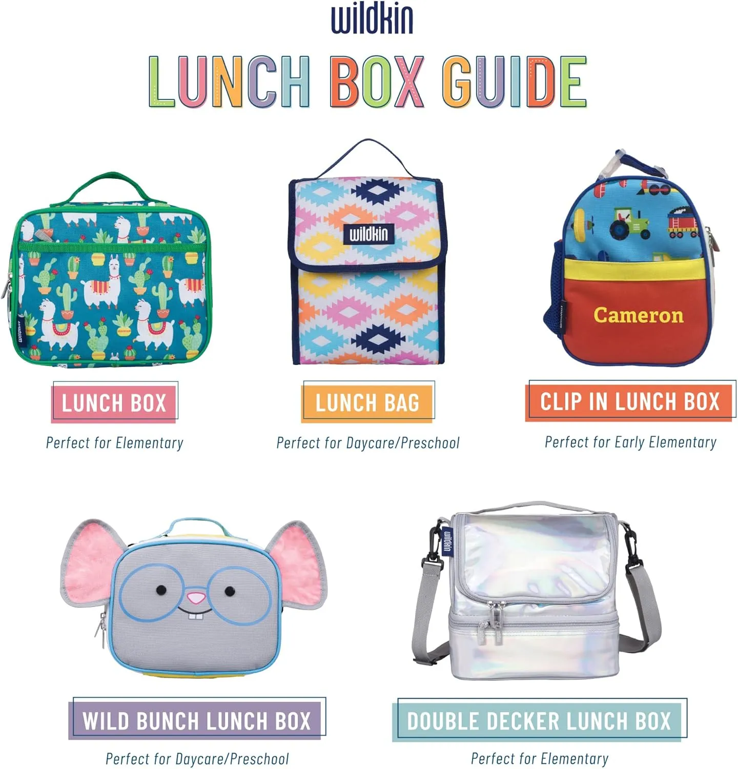 Wildkin Kids Insulated Lunch Bag – Reusable, Ideal for Hot/Cold Snacks, School & Travel - Wild Horses