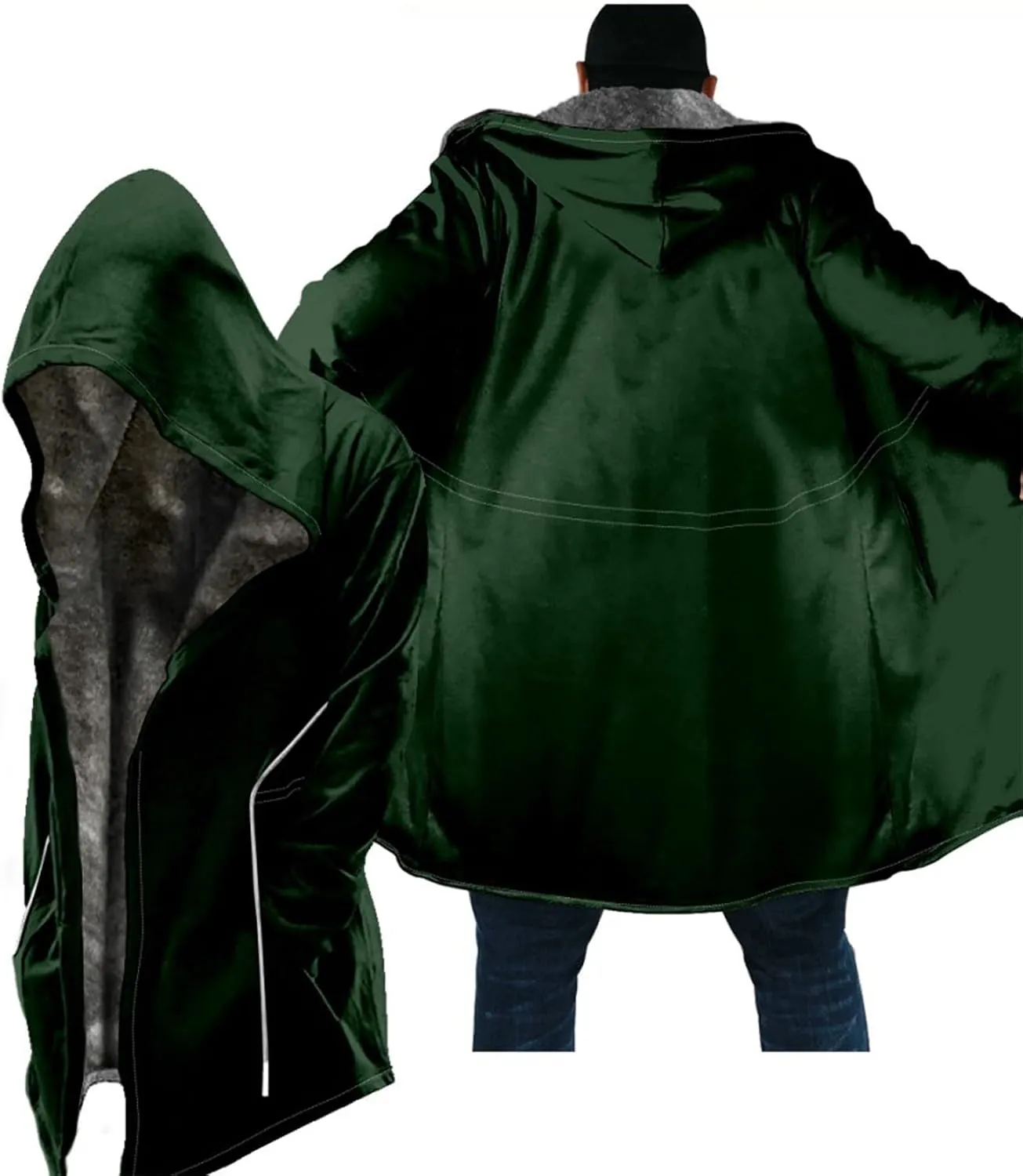 Winter Coats for Men With Hood Long Sleeve Heavyweight Warm Fleece Jacket, M-6XL
