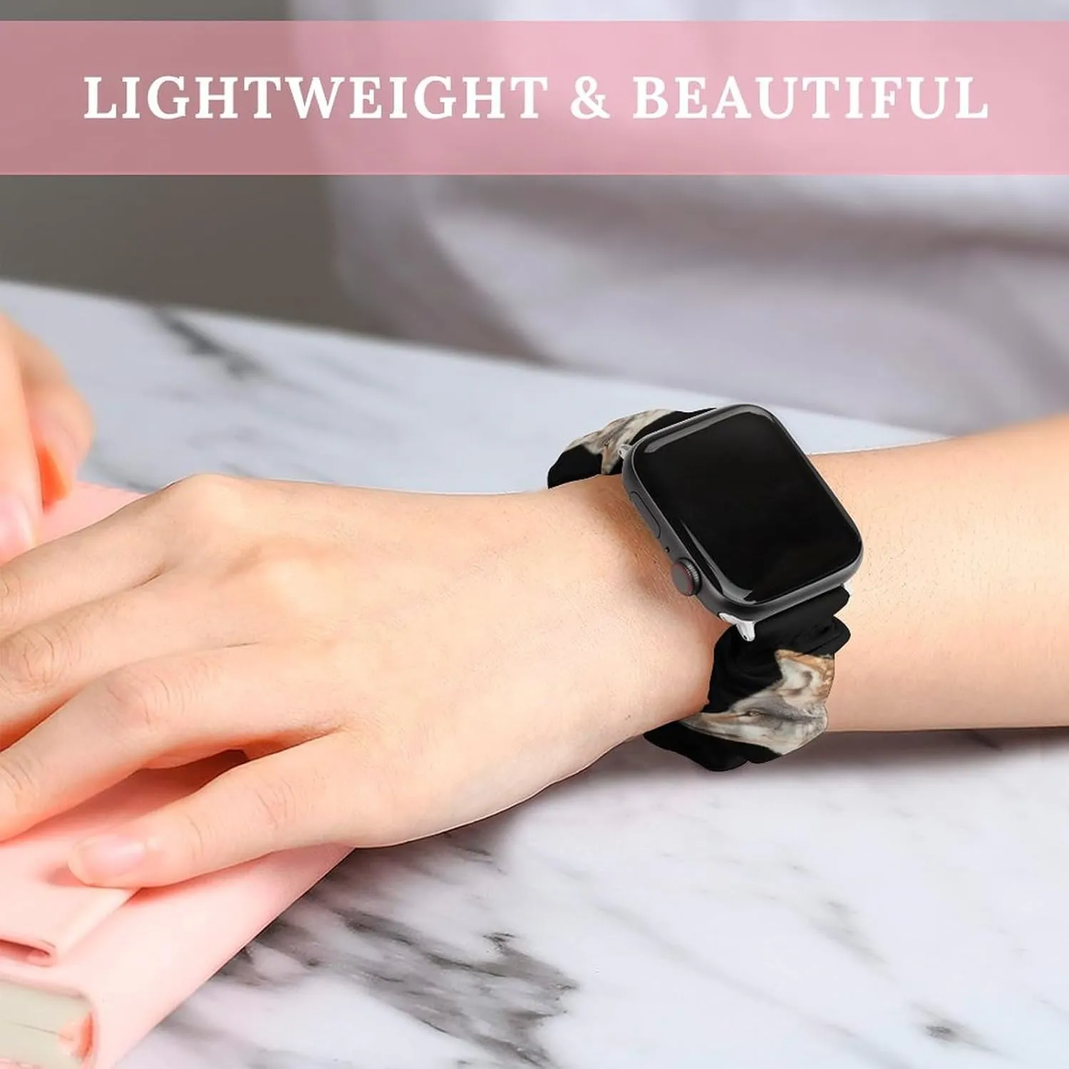 Wolf Golden Leaves Birds Fashion Watch Strap Scrunchies Wristbands Compatible With IWatch Series
