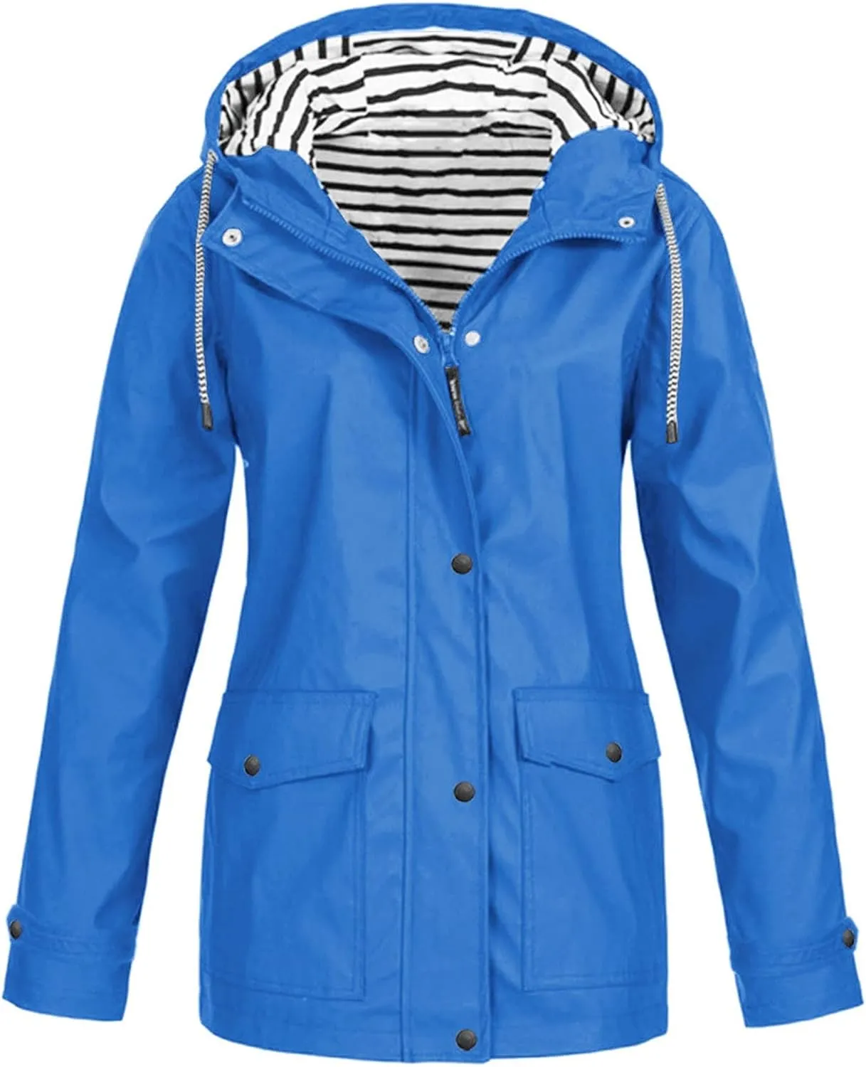 Women Waterproof Outdoor Hiking Raincoat Women Lined Rain Jacket Lightweight Hooded Jackets Trench Coats