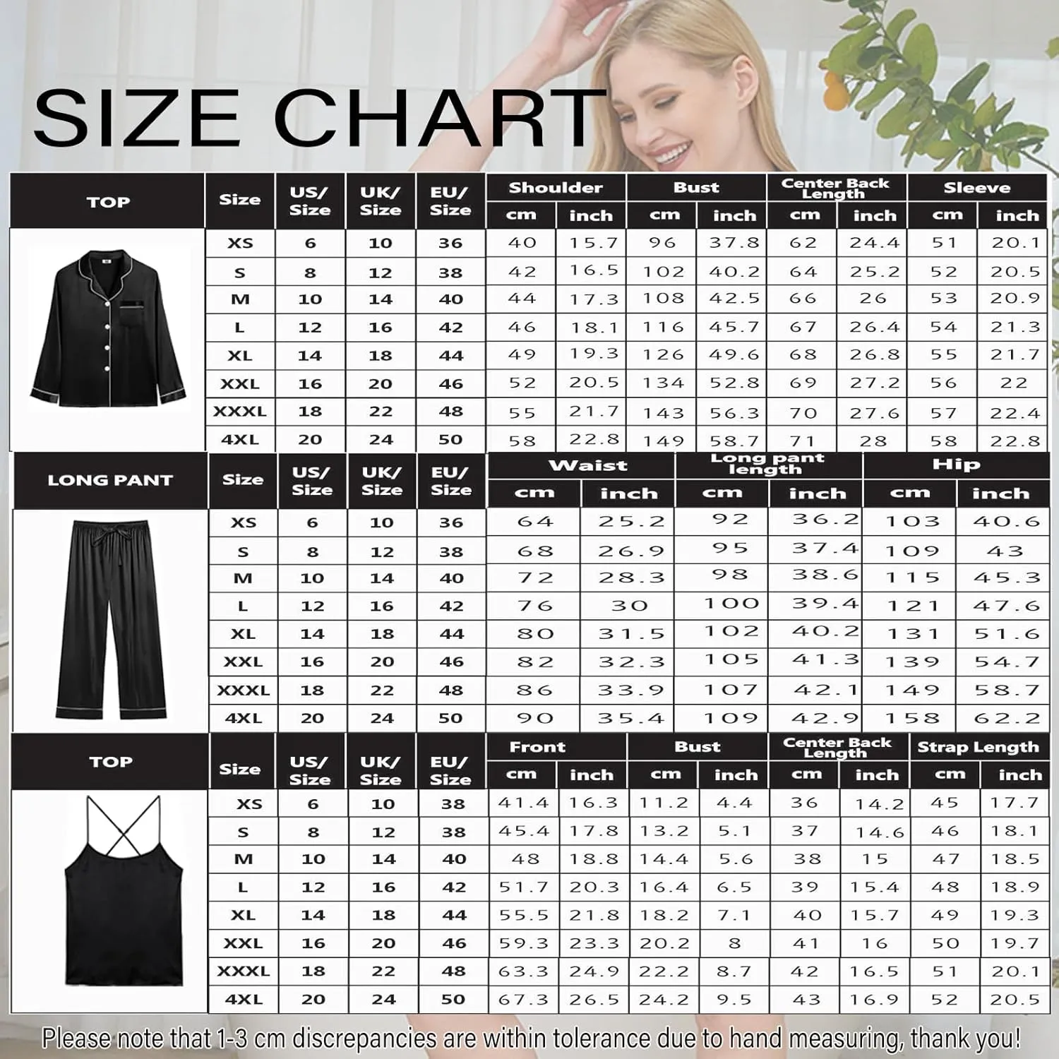 Womens 3Pcs Silk Satin Pajamas Long Set Sexy Cami Top Pajama Sleepwear Silky Pj Sets Loungewear Pjs XS-4XL