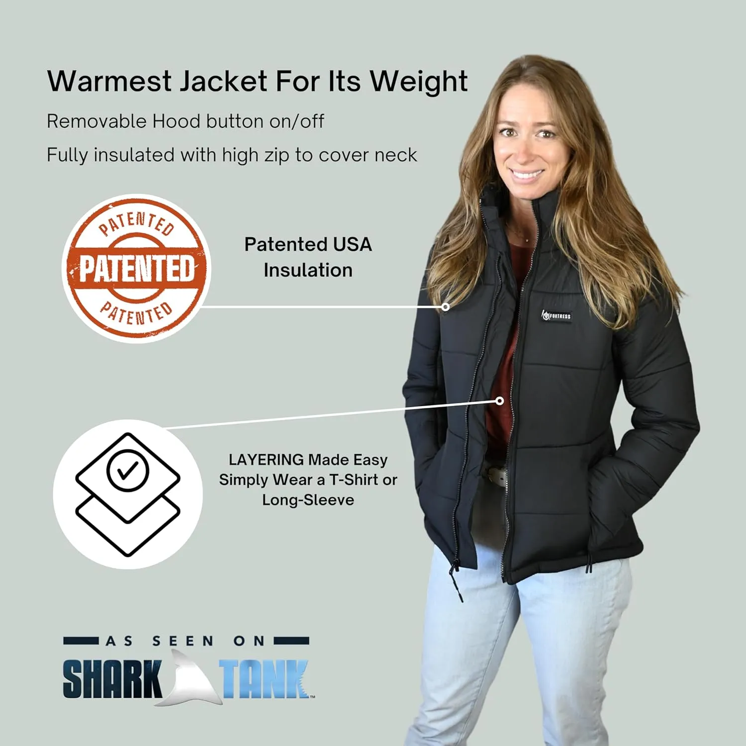 Womens Arctic Puffer Jacket (Shark Tank) Insulated Lightweight & Heavyweight Coat Jacket | -5˚F to 70˚F