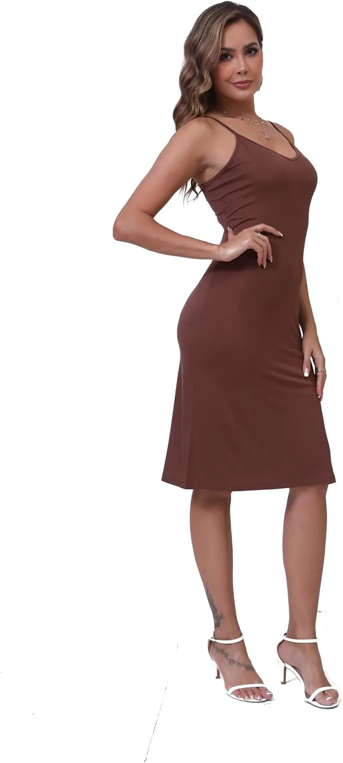 Women's Full Slips Cami Long Spaghetti Strap Under Dress