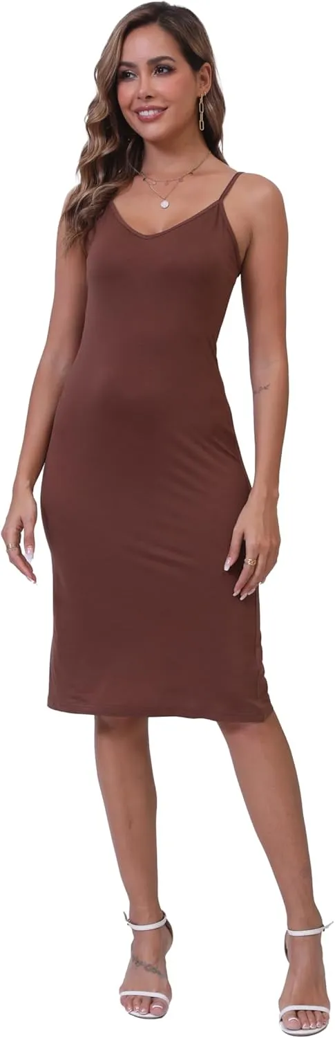 Women's Full Slips Cami Long Spaghetti Strap Under Dress