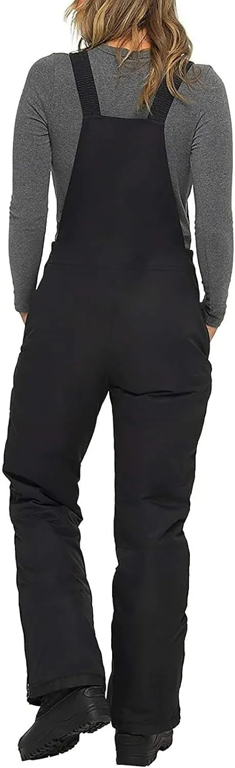 Women's Insulated Waterproof Ski Bib Overalls Snowboarding Pants Overalls Adjustable Shoulder Strap Jumpsuits