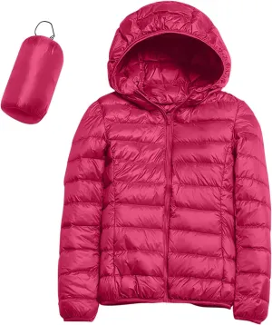Women's Lightweight Long-Sleeve Water-Resistant Packable Hooded Puffer Jacket Winter Coat Women Down Coats Ski Jacket