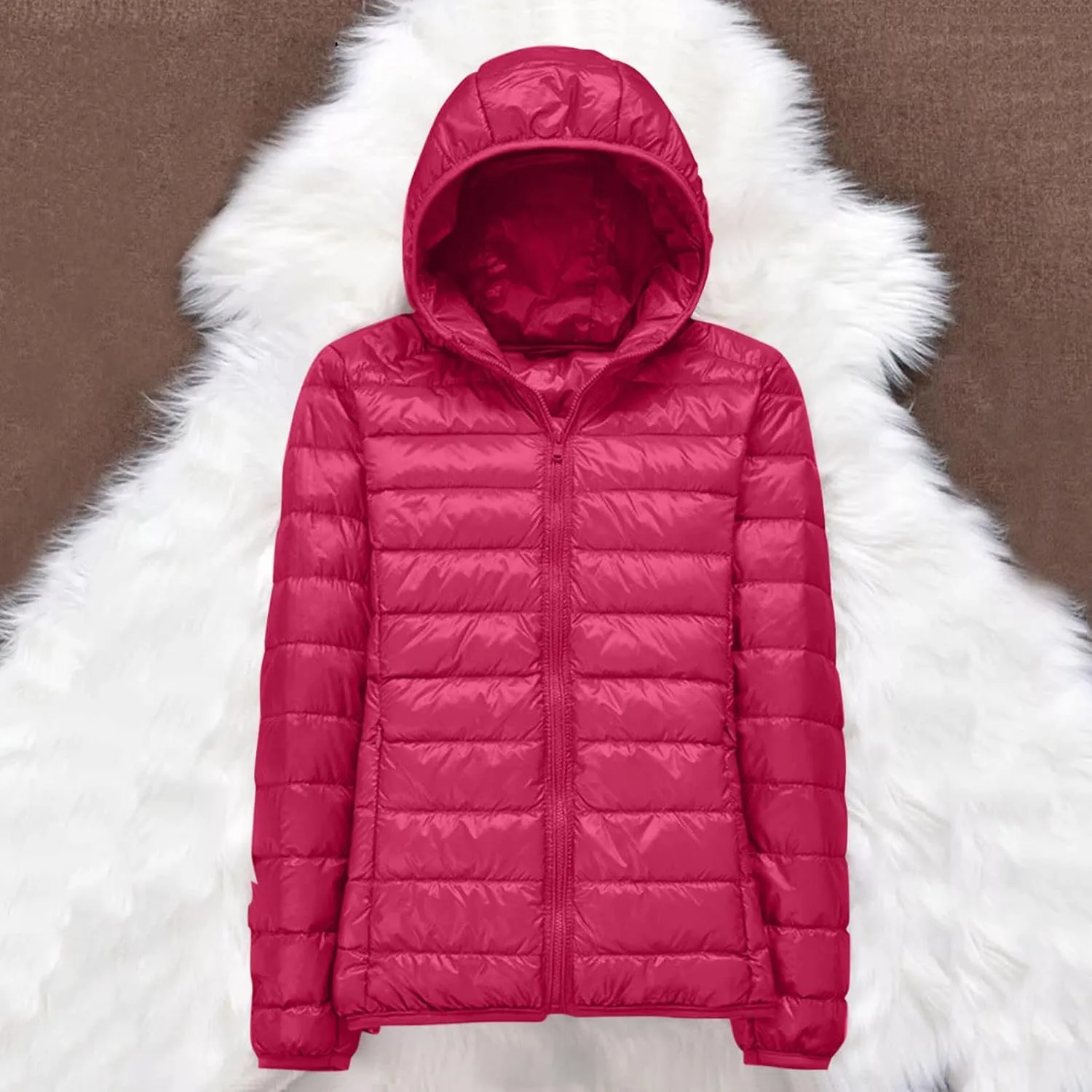 Women's Lightweight Long-Sleeve Water-Resistant Packable Hooded Puffer Jacket Winter Coat Women Down Coats Ski Jacket
