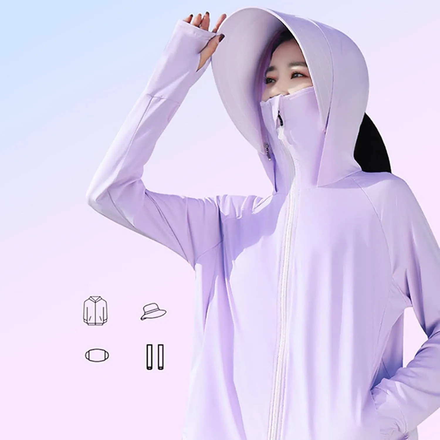 Womens SPF Uv Sun Protection Shirts Lightweight Jacket Breathable Zip Up Performance Workout Fishing T Shirts Hoodie