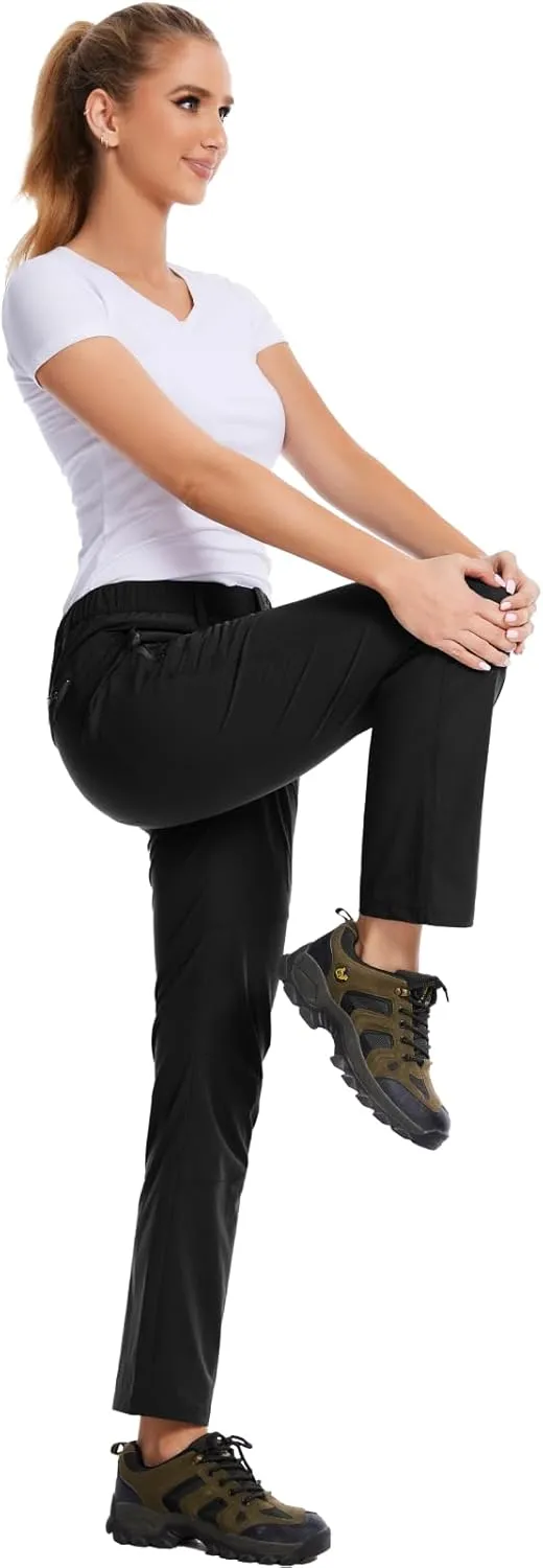 WORK IDEA Women's Hiking Pants Outdoor Water-Resistant Quick Dry Flex Travel Pants Lightweight