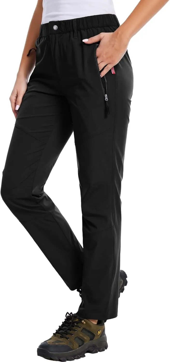 WORK IDEA Women's Hiking Pants Outdoor Water-Resistant Quick Dry Flex Travel Pants Lightweight
